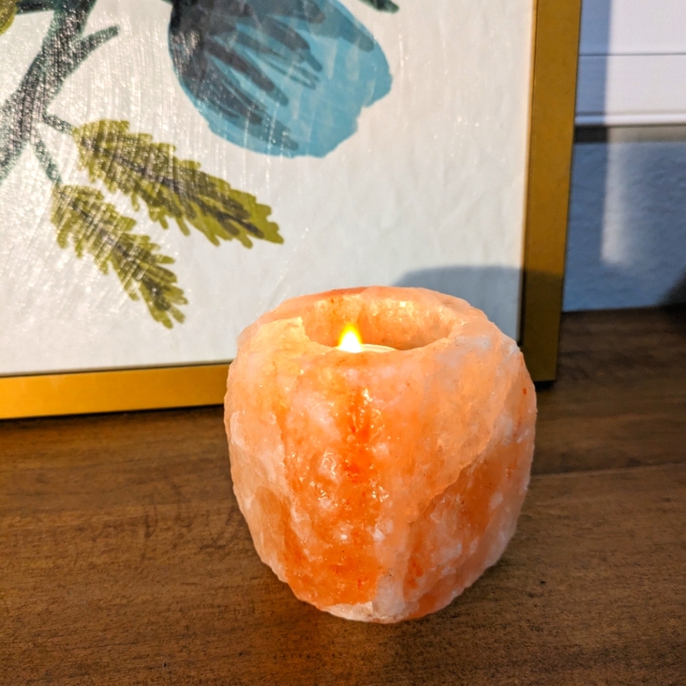 Himalayan  salt candle holder